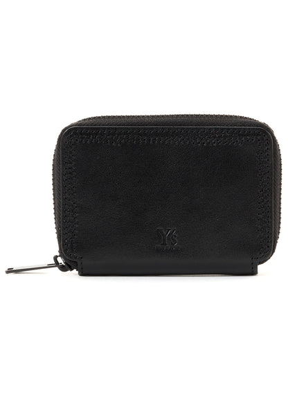 SEMI MATTE LEATHER RANDOM STITCH MINI WALLET