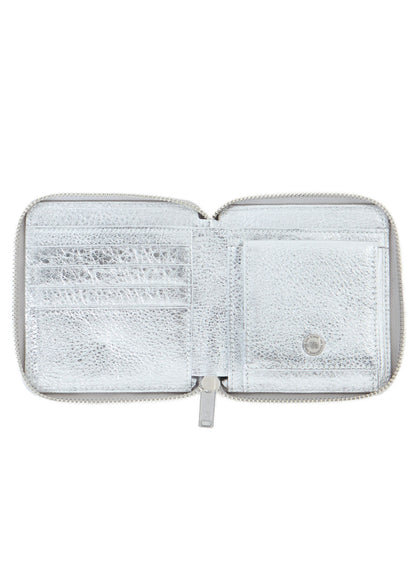 SEMI MATTE LEATHER RANDOM STITCH TRI-FOLD WALLET