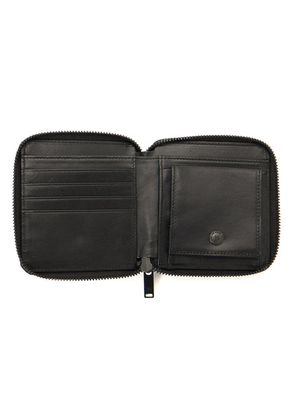 SEMI MATTE LEATHER RANDOM STITCH TRI-FOLD WALLET