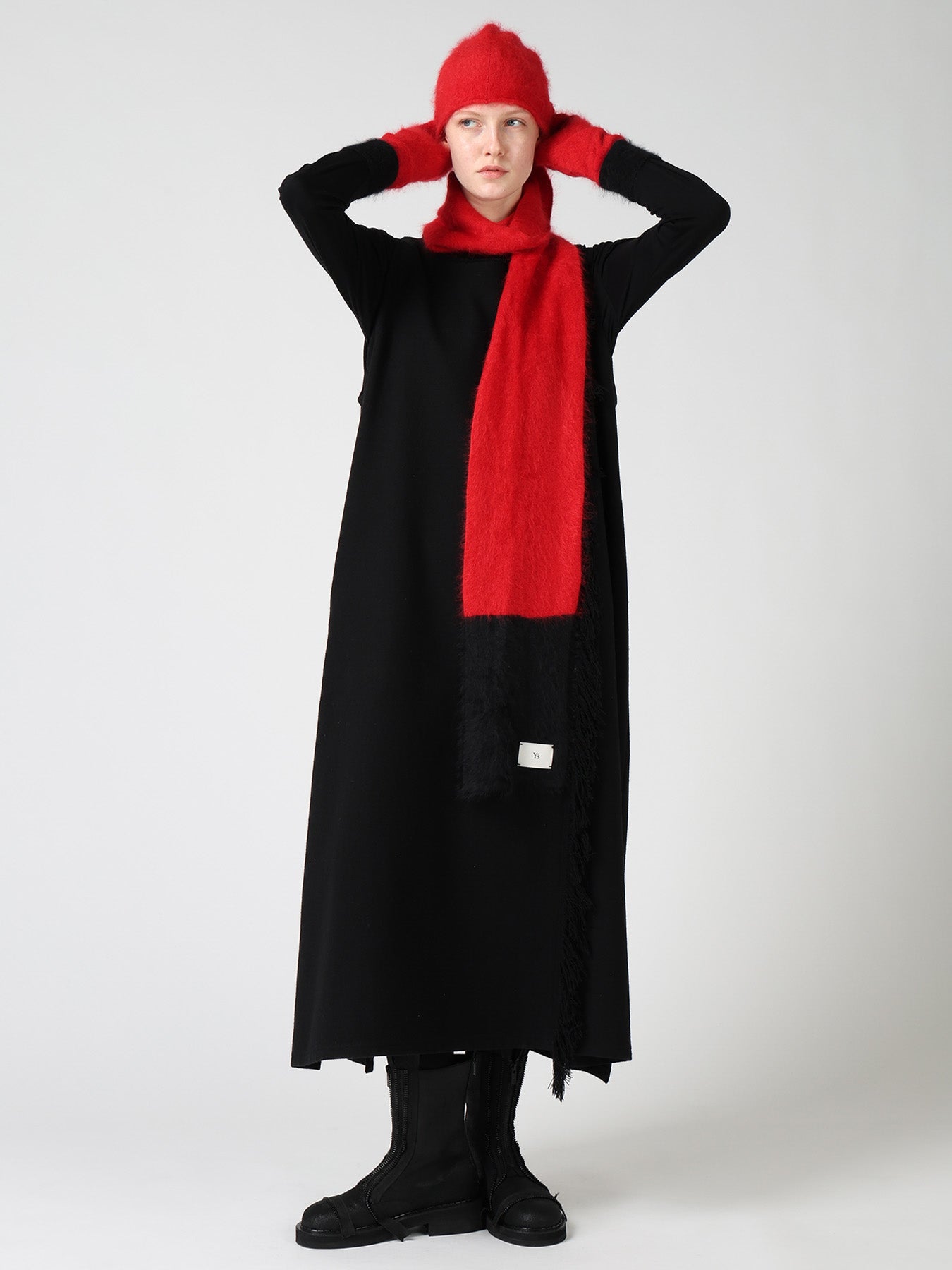 yohji yamamoto アーカイブ　02awロングアームカバーマフラー CASHMERE COLOR BLOCKING ARM WARMER – THE SHOP YOHJI YAMAMOTO
