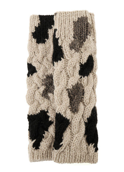 ANIMAL PATTERN HAND-KNIT ARM WARMER