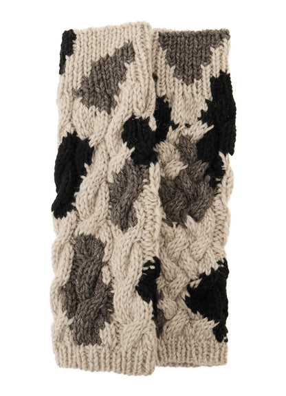ANIMAL PATTERN HAND-KNIT ARM WARMER