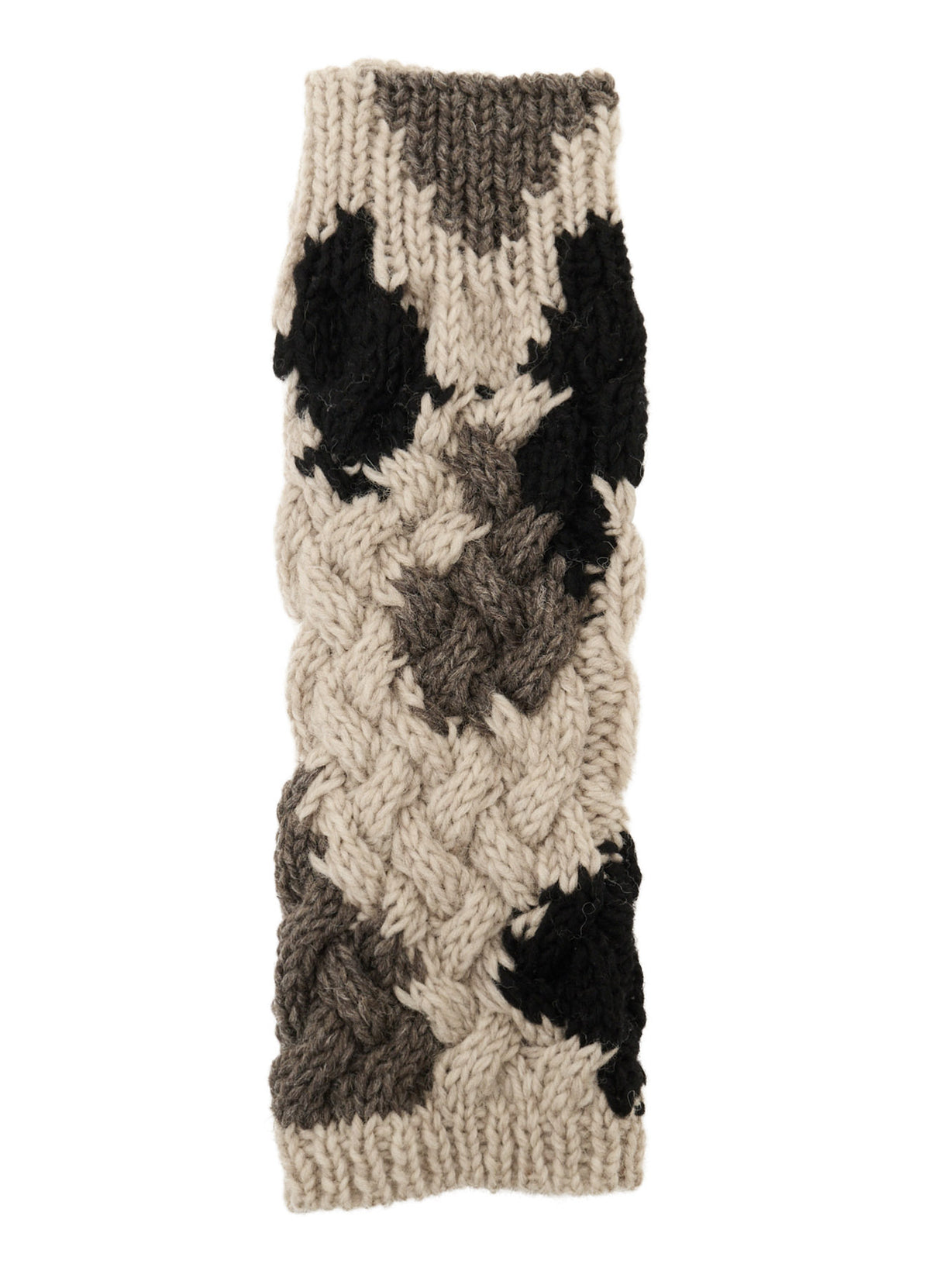 ANIMAL PATTERN HAND-KNIT ARM WARMER