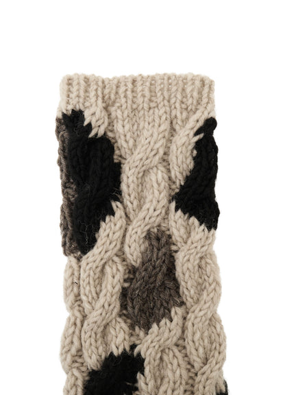 ANIMAL PATTERN HAND-KNIT ARM WARMER
