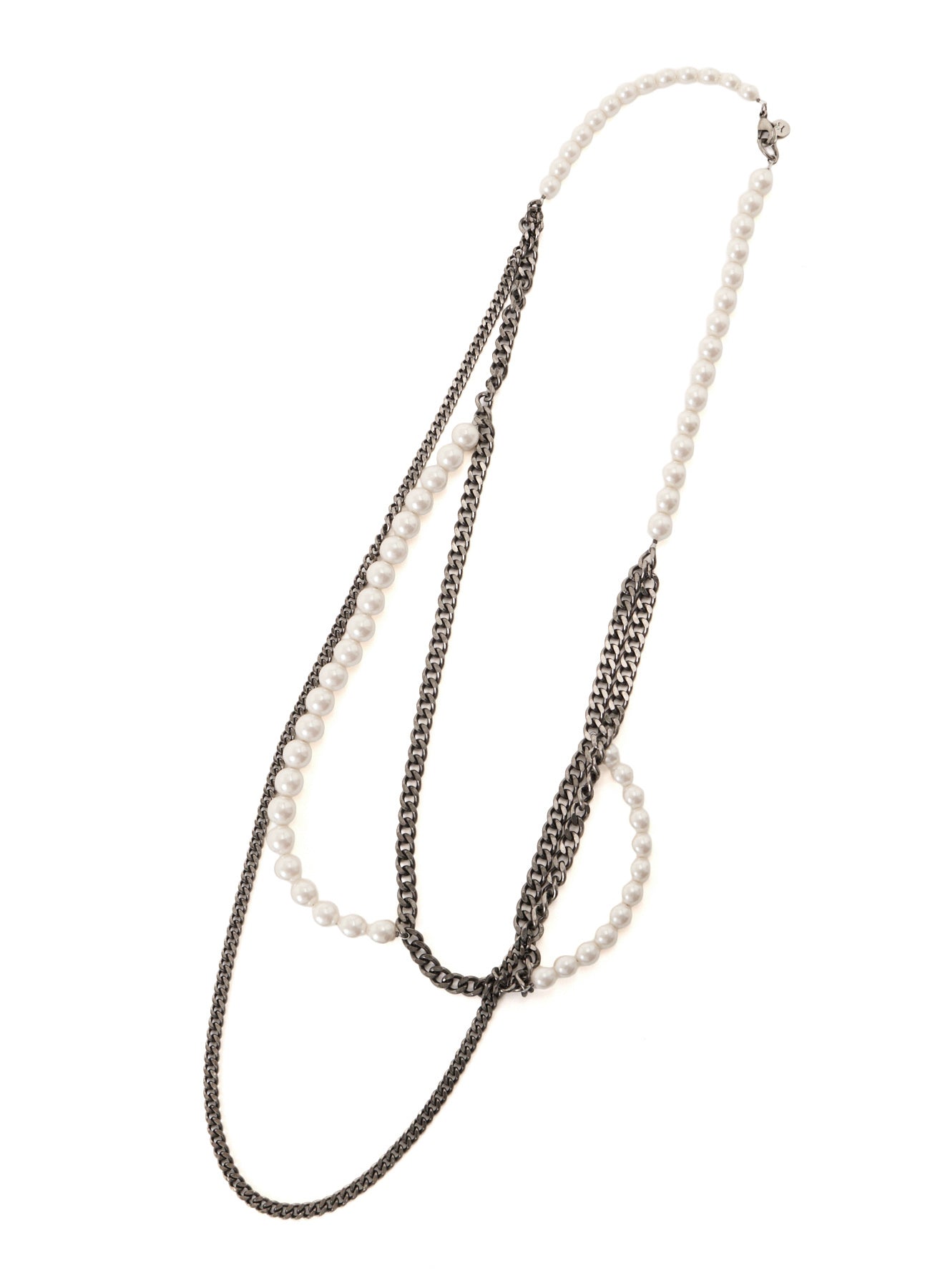 PEARL AND CHAIN LONG NECKLACE