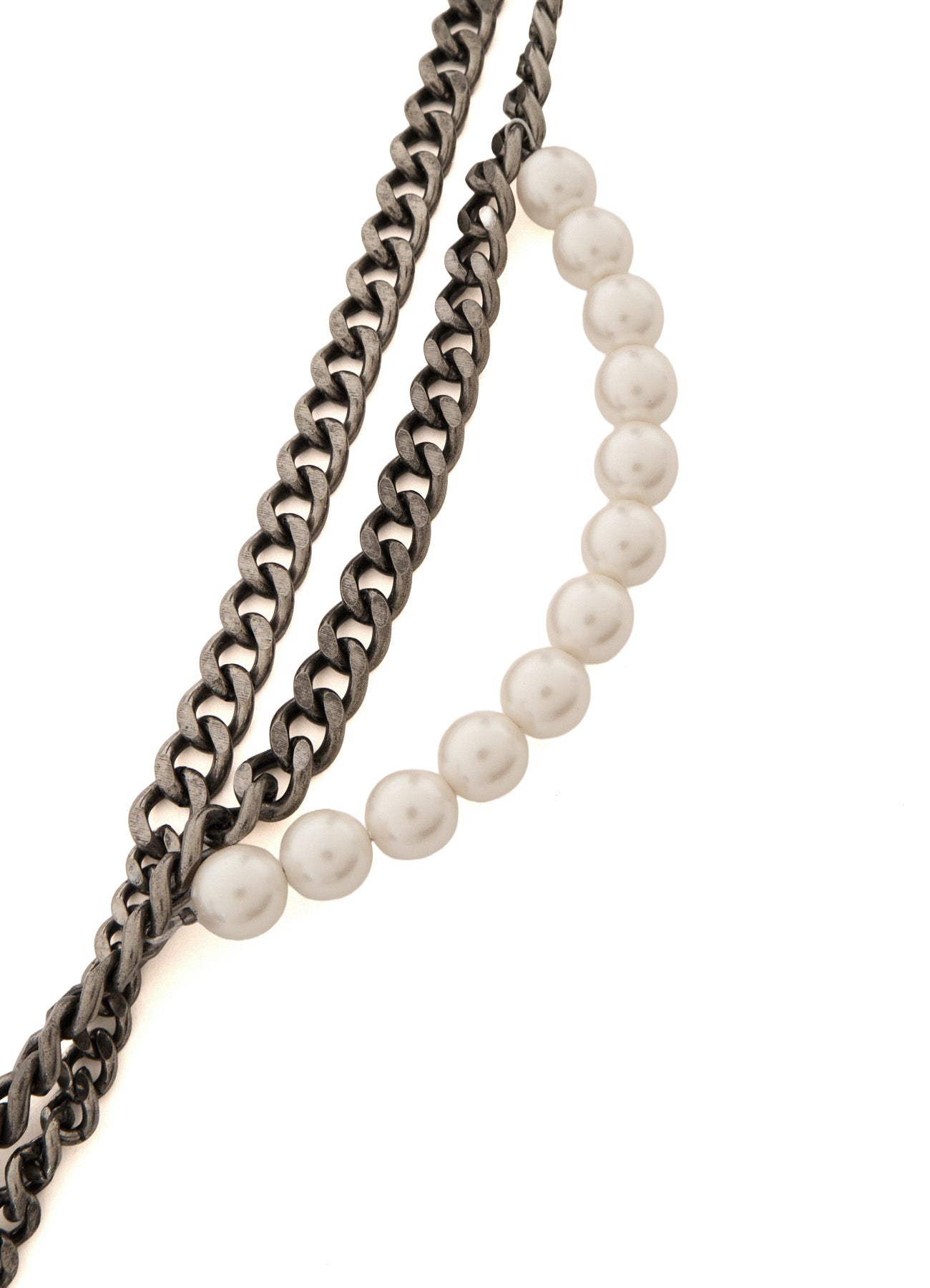 PEARL AND CHAIN LONG NECKLACE