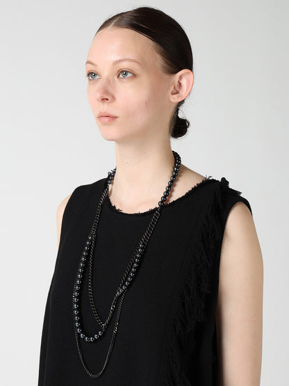 PEARL AND CHAIN LONG NECKLACE