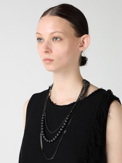 PEARL AND CHAIN LONG NECKLACE
