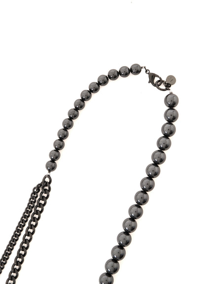 PEARL AND CHAIN LONG NECKLACE