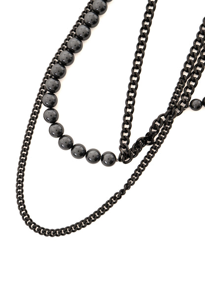 PEARL AND CHAIN LONG NECKLACE