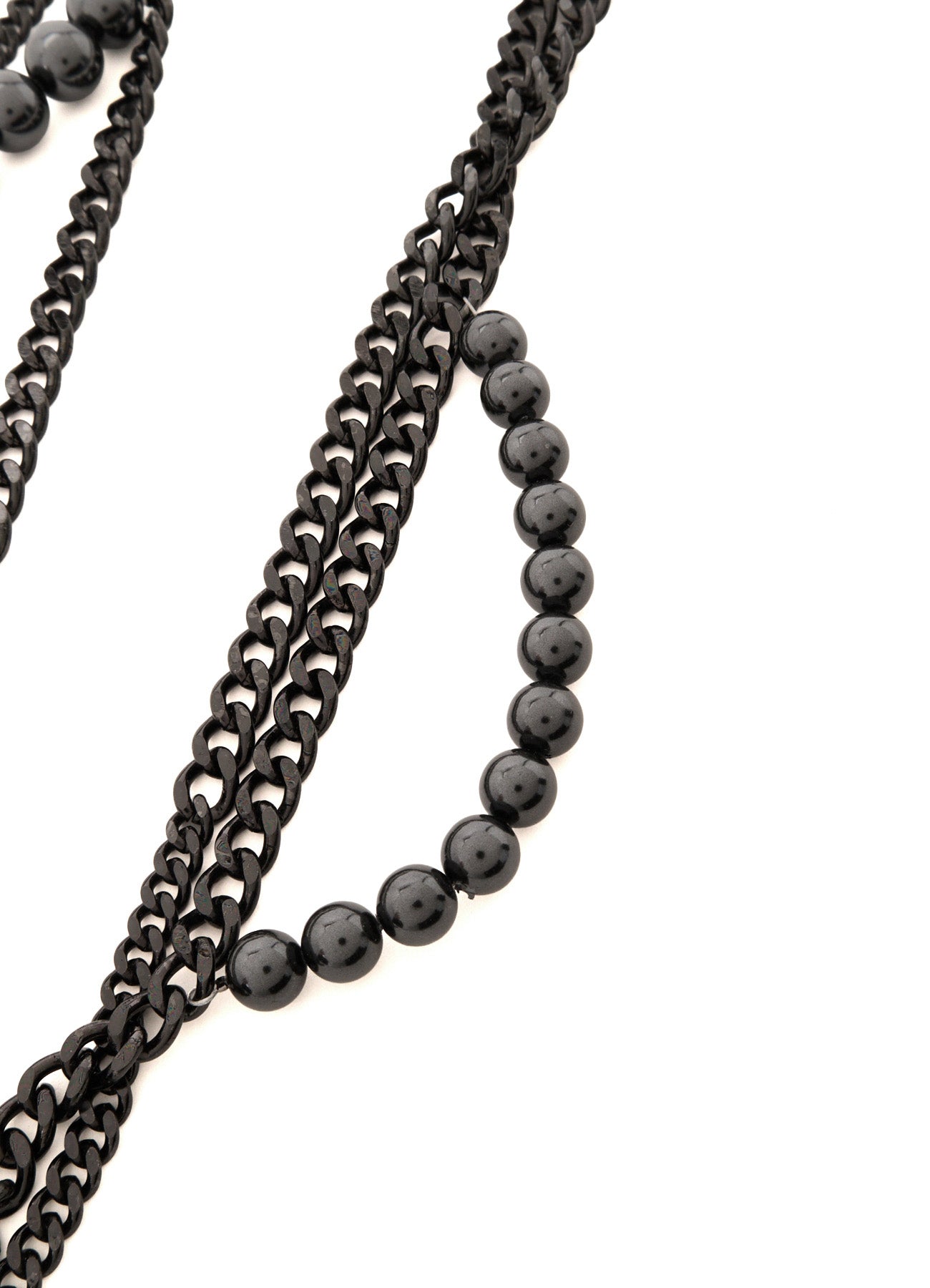 PEARL AND CHAIN LONG NECKLACE
