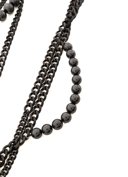 PEARL AND CHAIN LONG NECKLACE