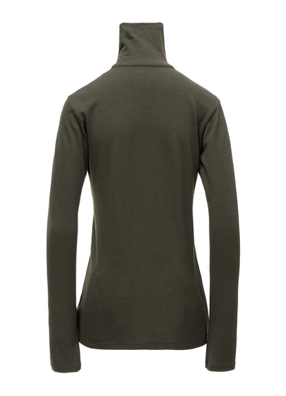 WOOL MILLED WASHABLE JERSEY HIGH NECK PULLOVER