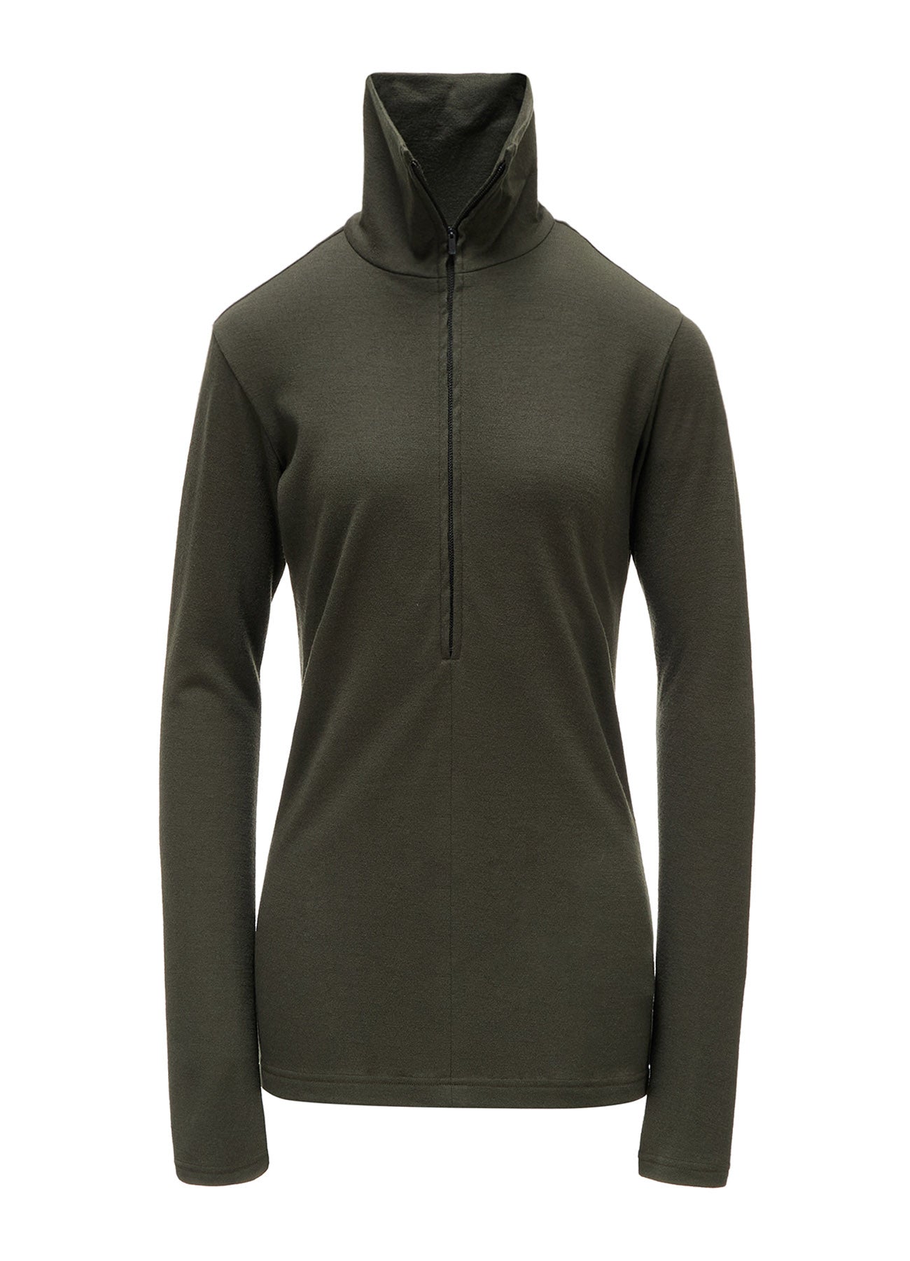 WOOL MILLED WASHABLE JERSEY HIGH NECK PULLOVER