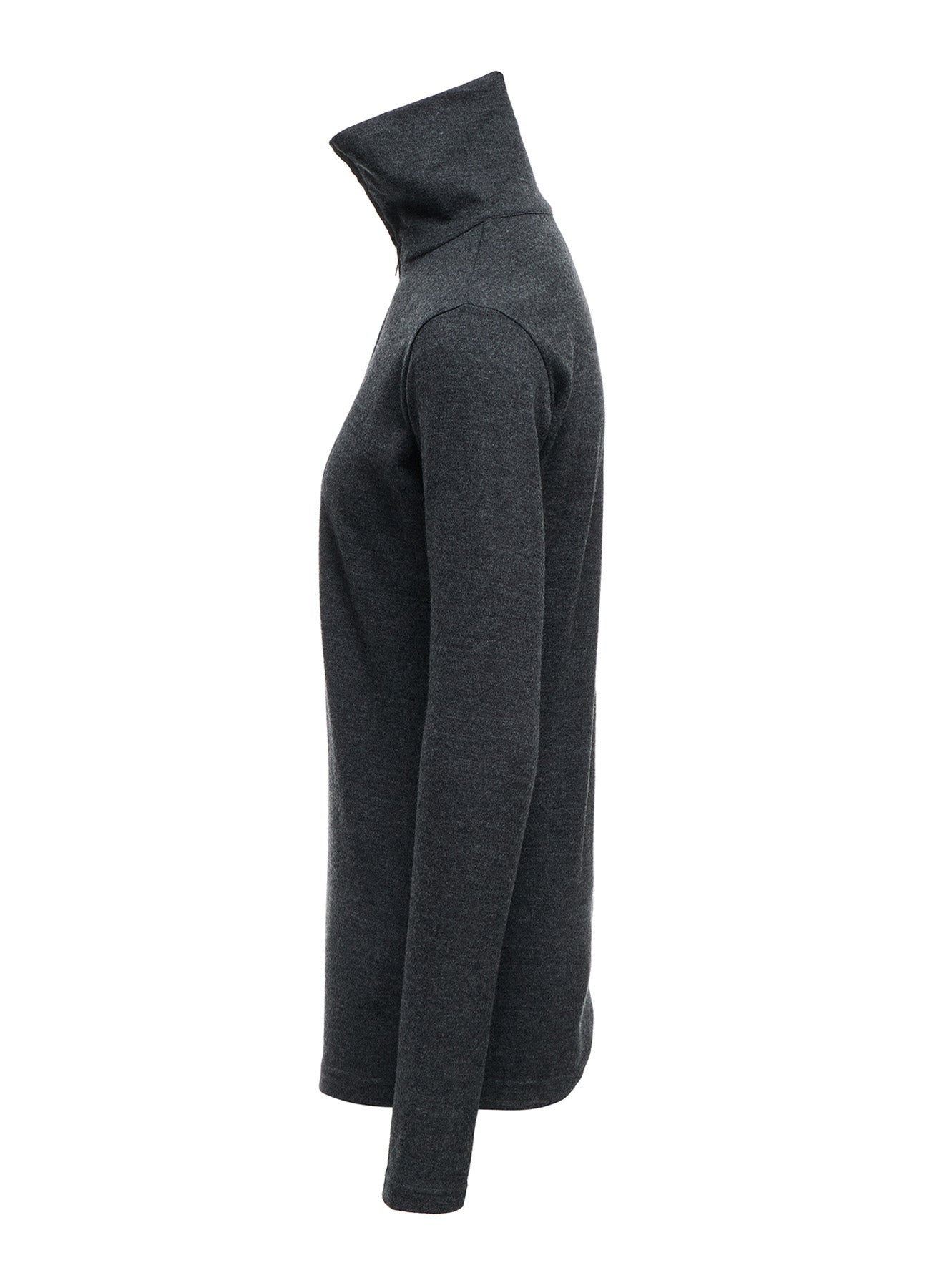 WOOL MILLED WASHABLE JERSEY HIGH NECK PULLOVER