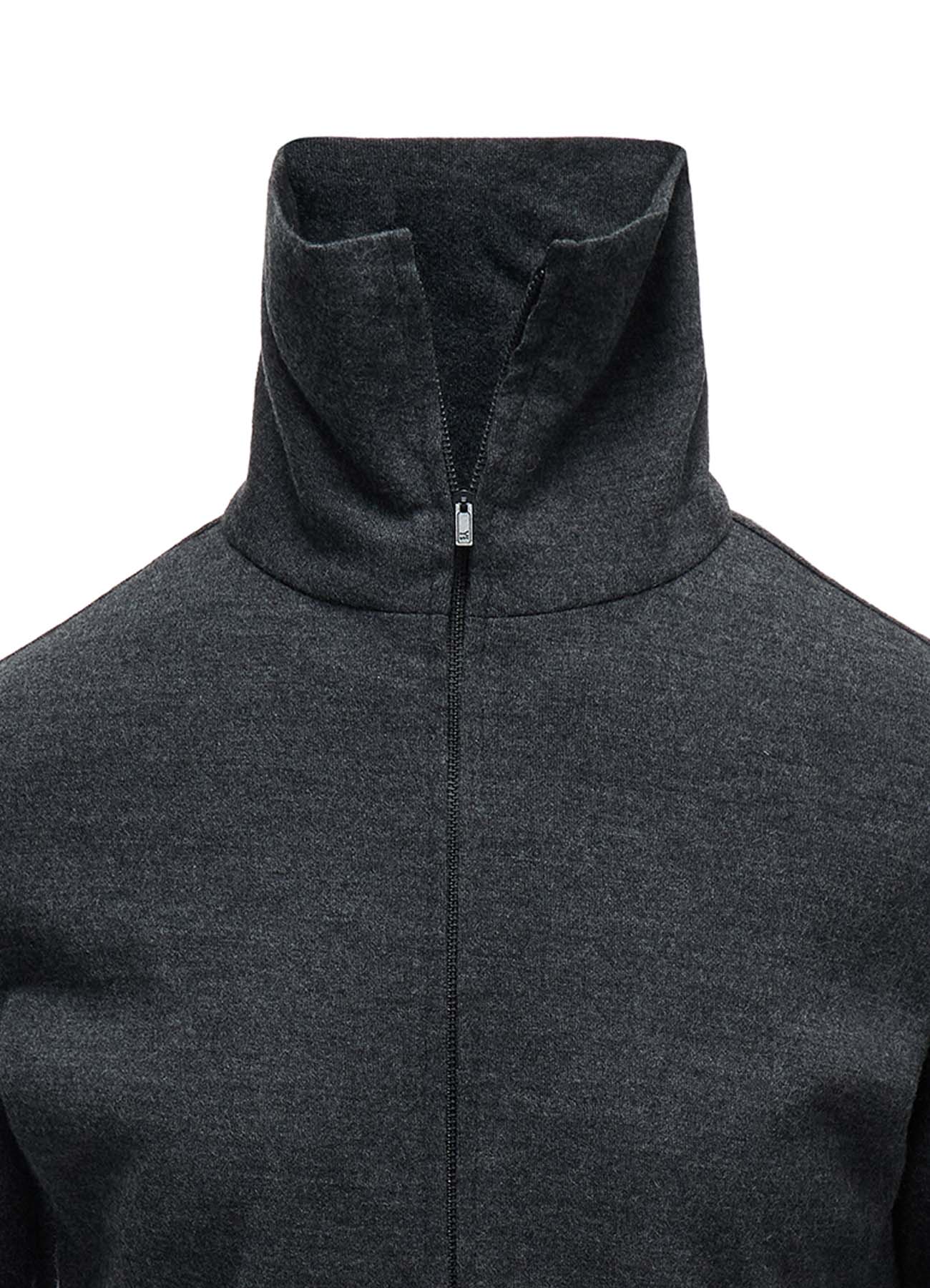 WOOL MILLED WASHABLE JERSEY HIGH NECK PULLOVER