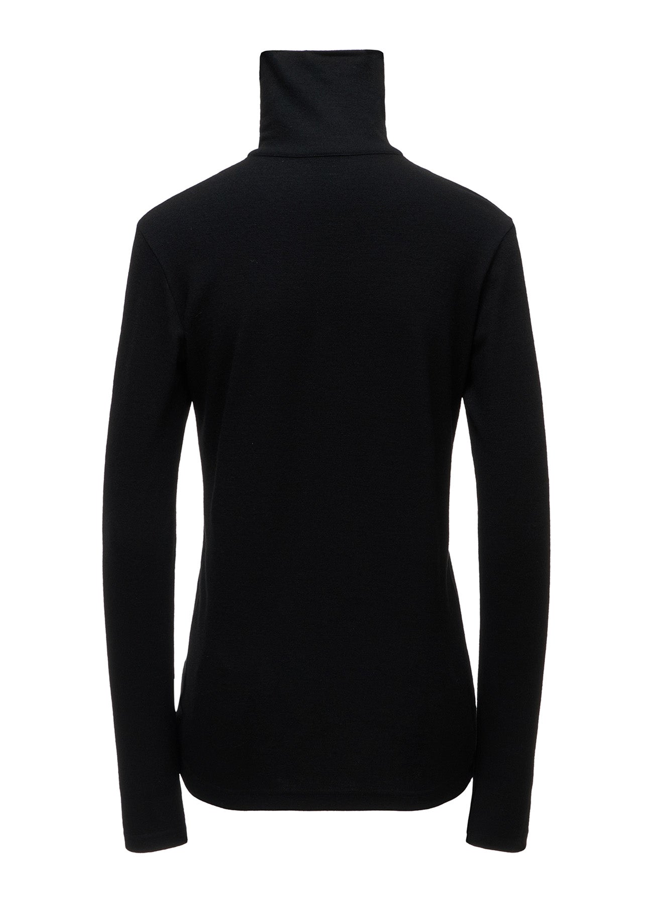 WOOL MILLED WASHABLE JERSEY HIGH NECK PULLOVER