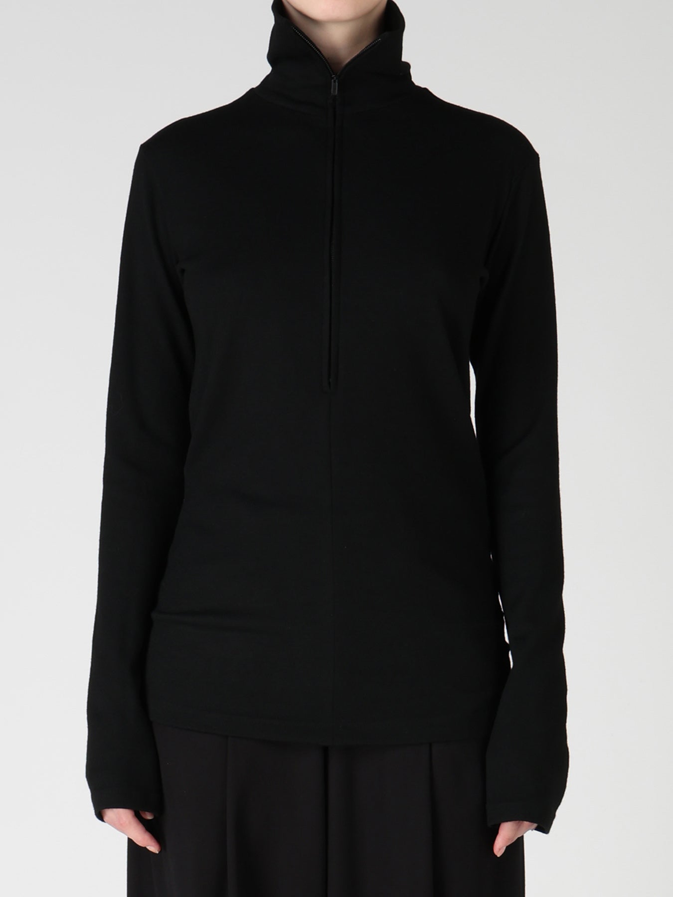 WOOL MILLED WASHABLE JERSEY HIGH NECK PULLOVER – THE SHOP YOHJI