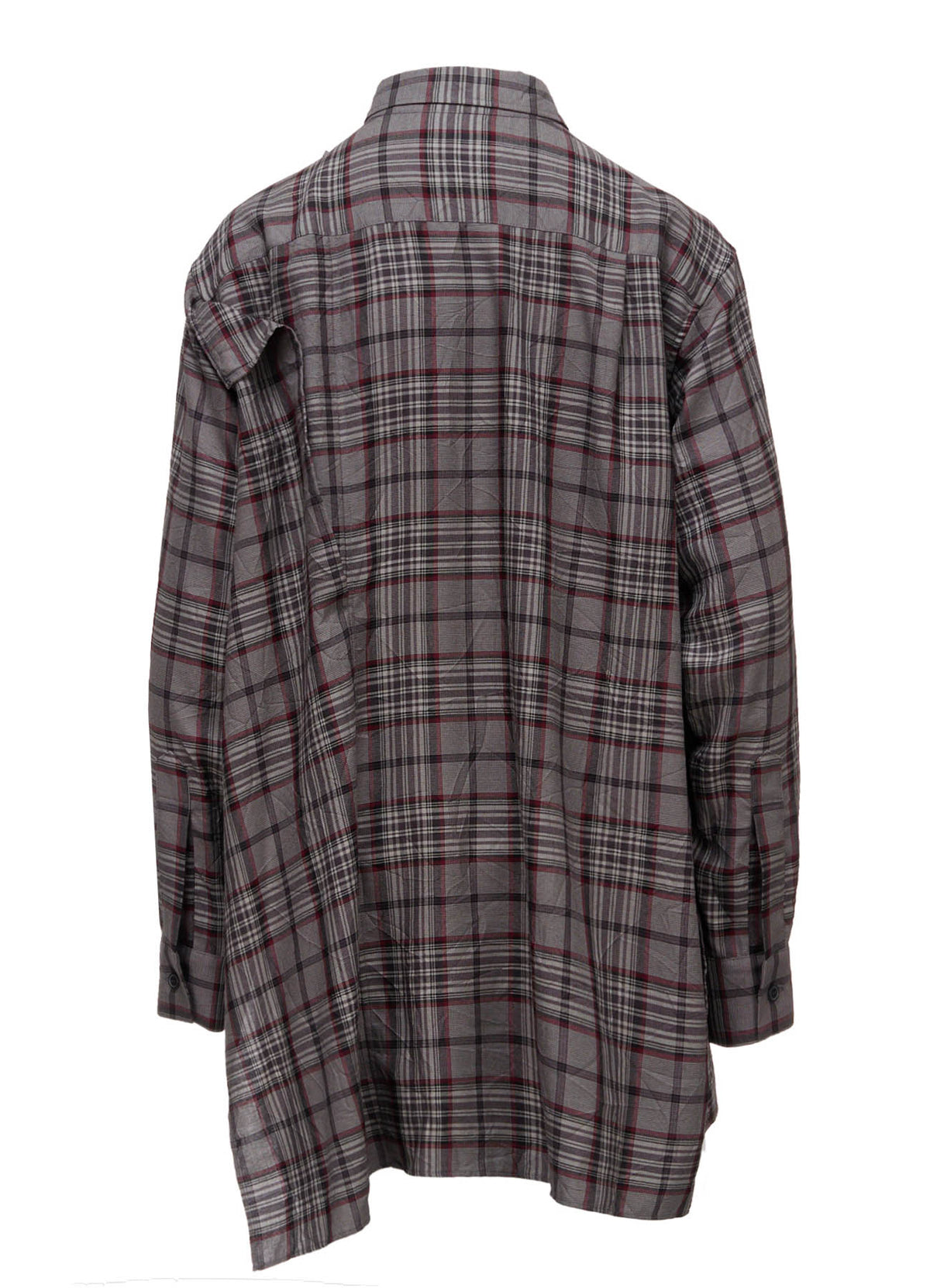 PLAID WASHER DOUBLE CLOTH BLOUSE