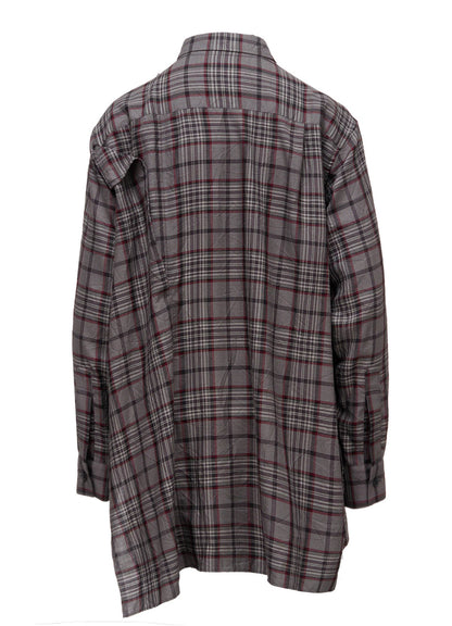 PLAID WASHER DOUBLE CLOTH BLOUSE