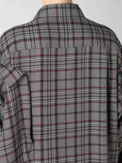 PLAID WASHER DOUBLE CLOTH BLOUSE