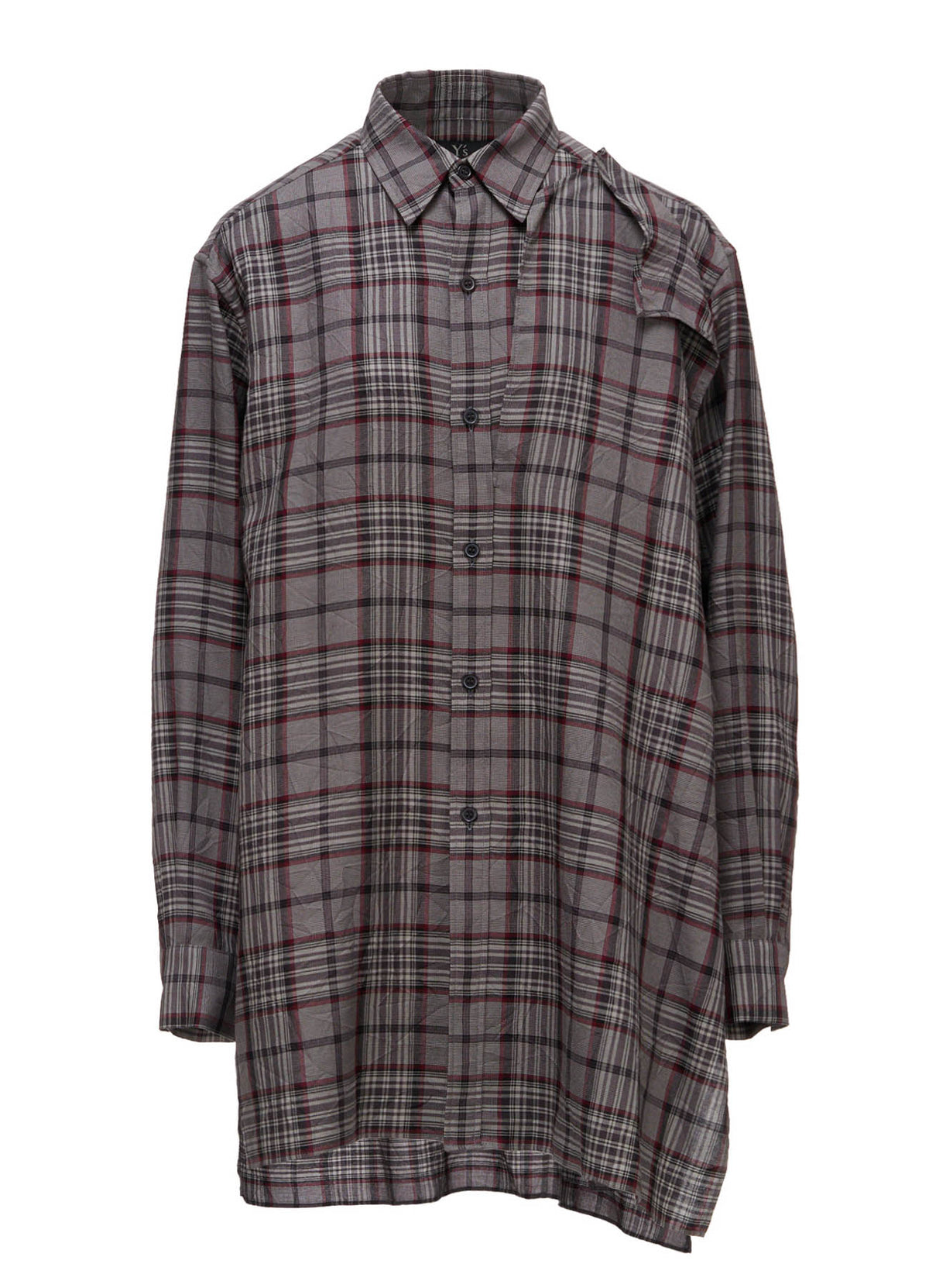 PLAID WASHER DOUBLE CLOTH BLOUSE