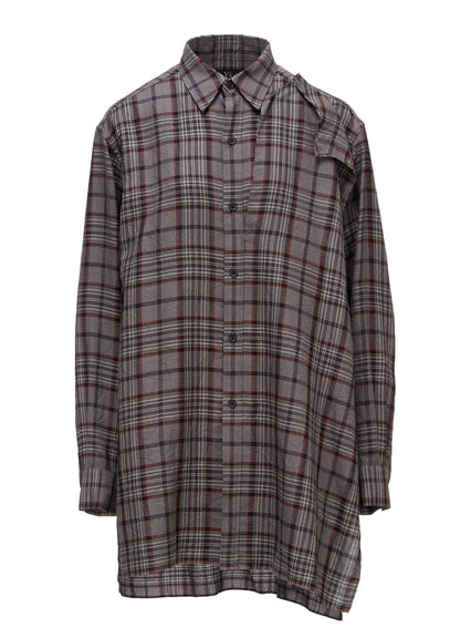 PLAID WASHER DOUBLE CLOTH BLOUSE