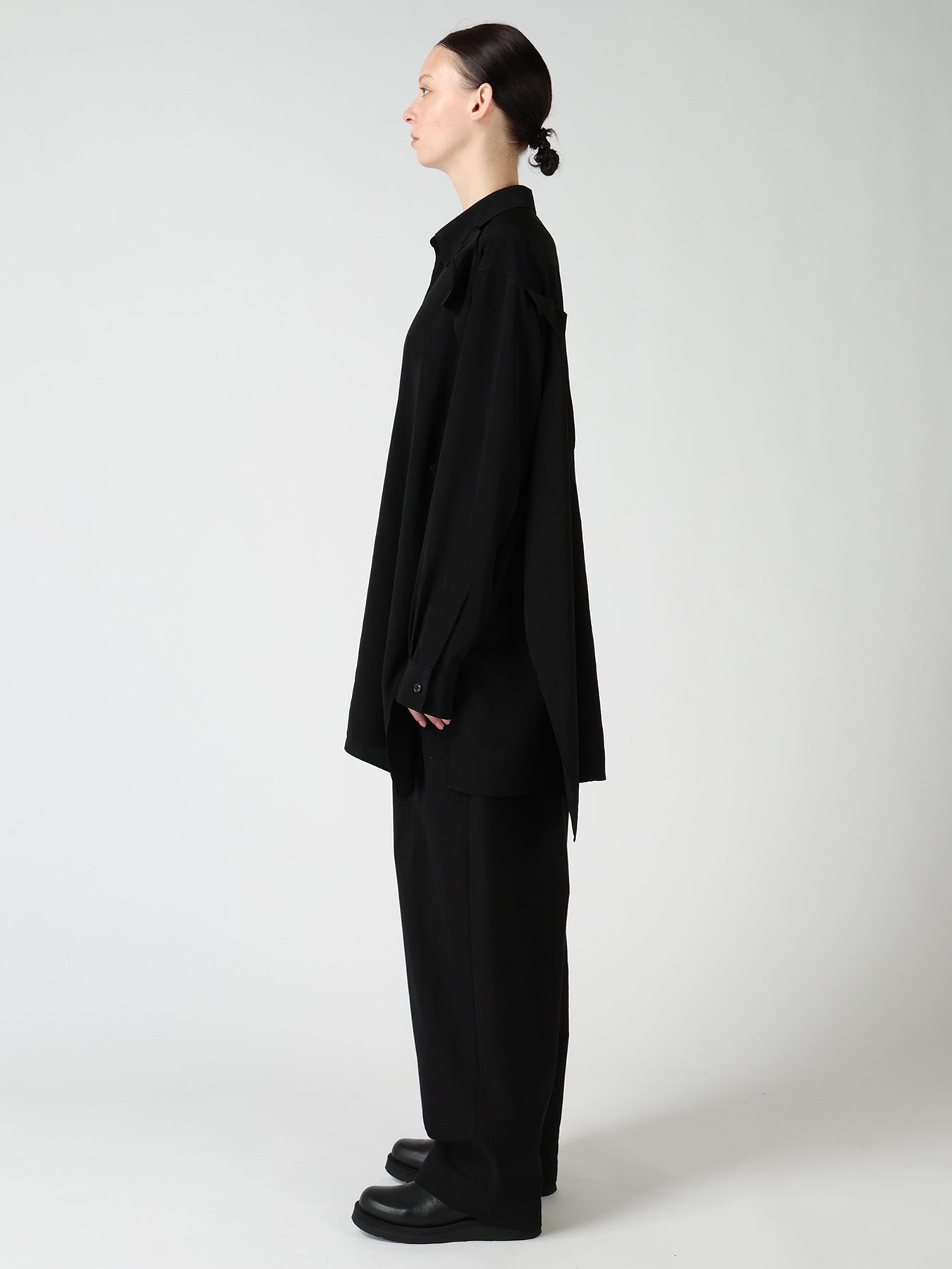 TA/PE CREPE DE CHINE FRONT DOUBLE CLOTH BLOUSE