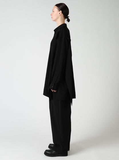 TA/PE CREPE DE CHINE FRONT DOUBLE CLOTH BLOUSE