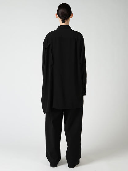 TA/PE CREPE DE CHINE FRONT DOUBLE CLOTH BLOUSE