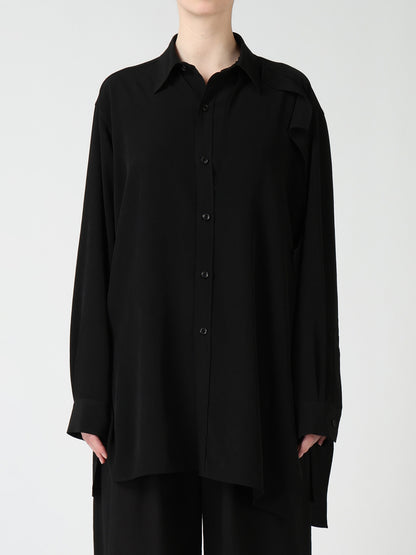 TA/PE CREPE DE CHINE FRONT DOUBLE CLOTH BLOUSE