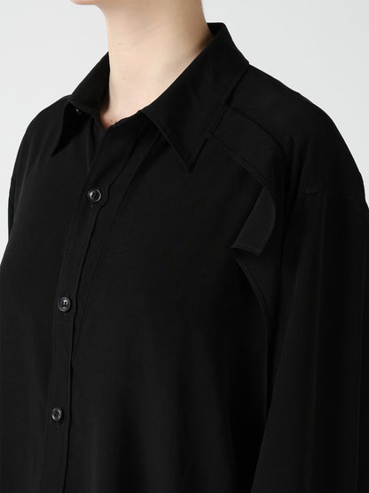 TA/PE CREPE DE CHINE FRONT DOUBLE CLOTH BLOUSE