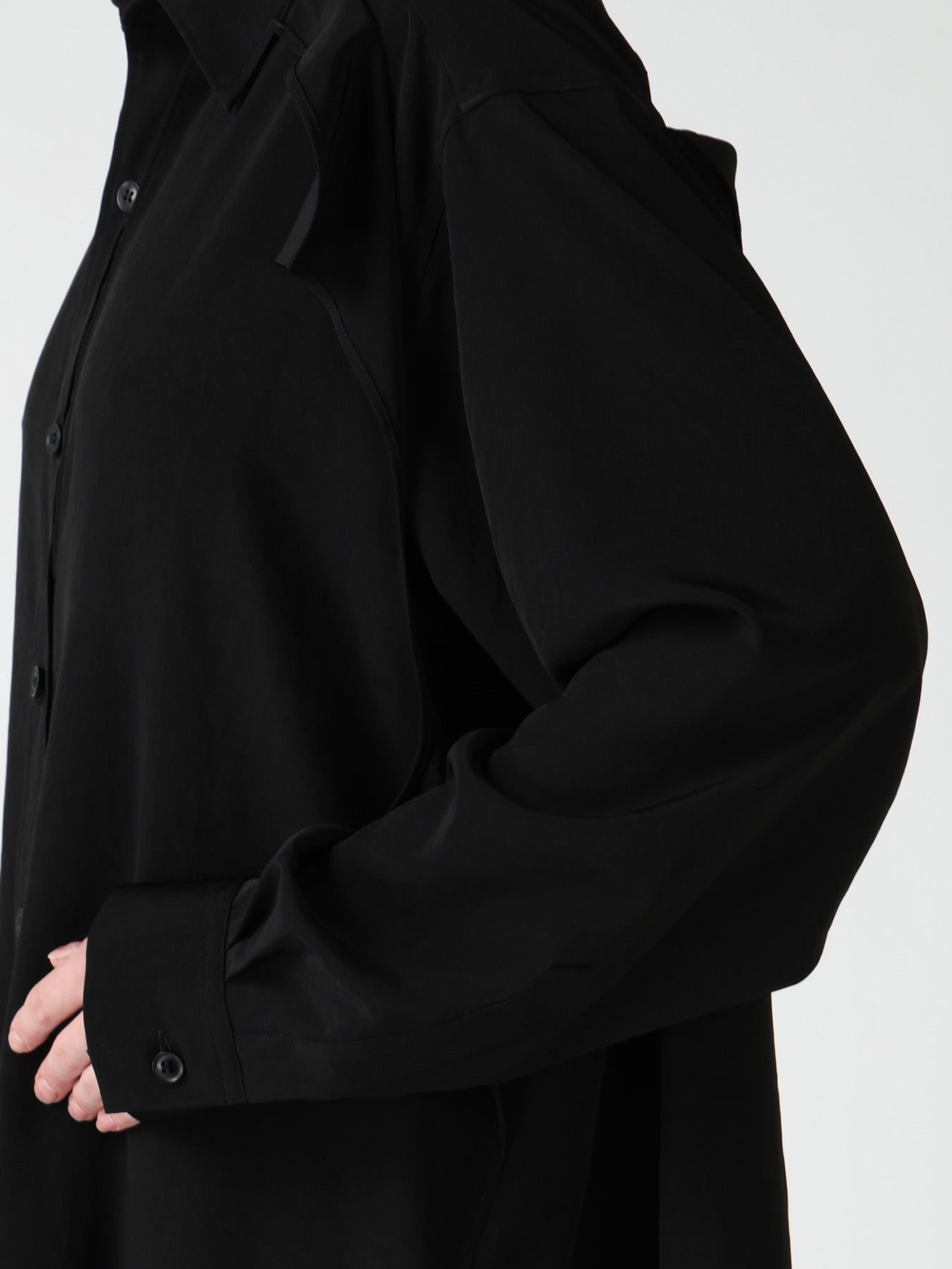TA/PE CREPE DE CHINE FRONT DOUBLE CLOTH BLOUSE