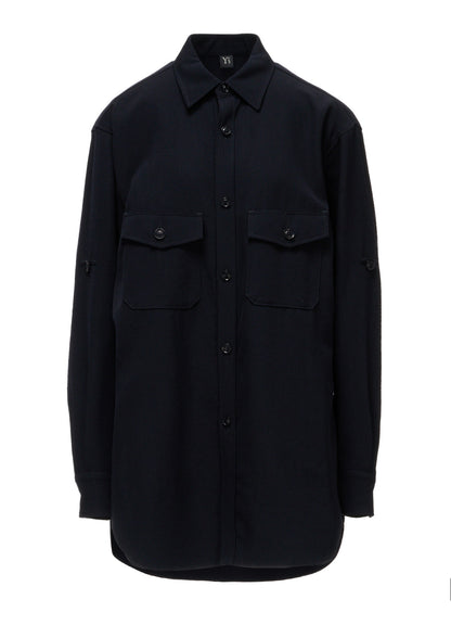 WOOL GABARDINE MILITARY SHIRT