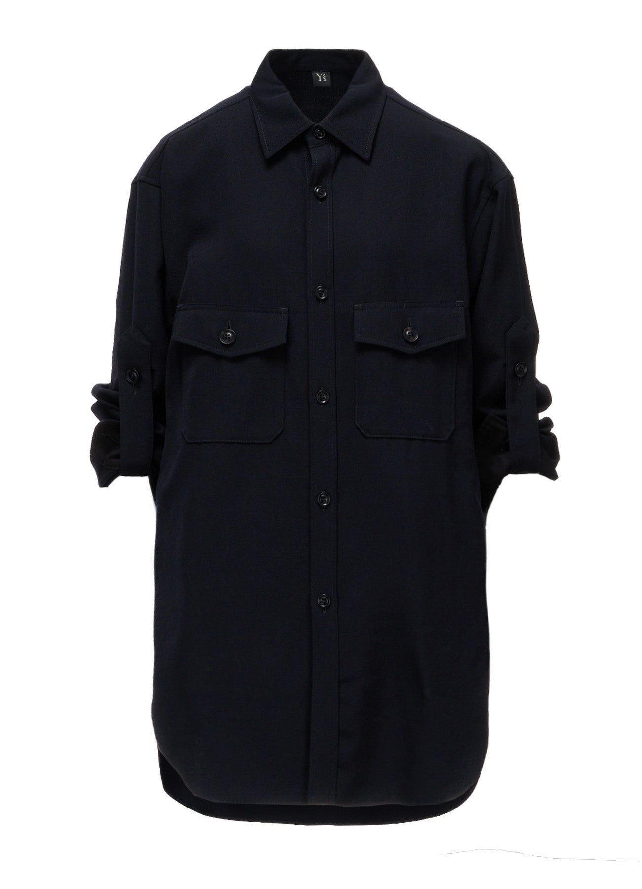 WOOL GABARDINE MILITARY SHIRT