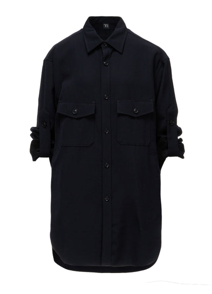 WOOL GABARDINE MILITARY SHIRT
