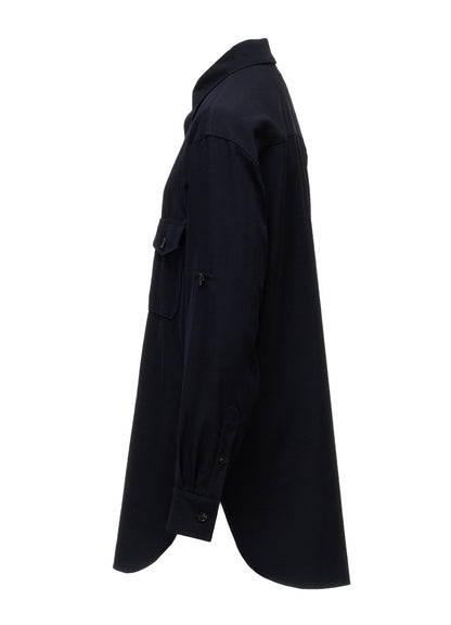 WOOL GABARDINE MILITARY SHIRT