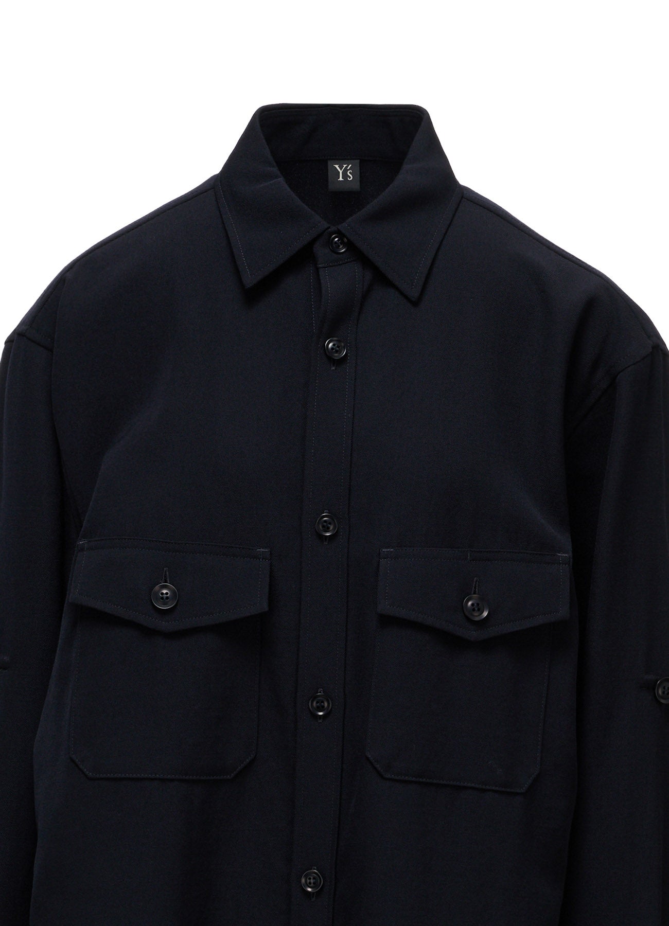 WOOL GABARDINE MILITARY SHIRT