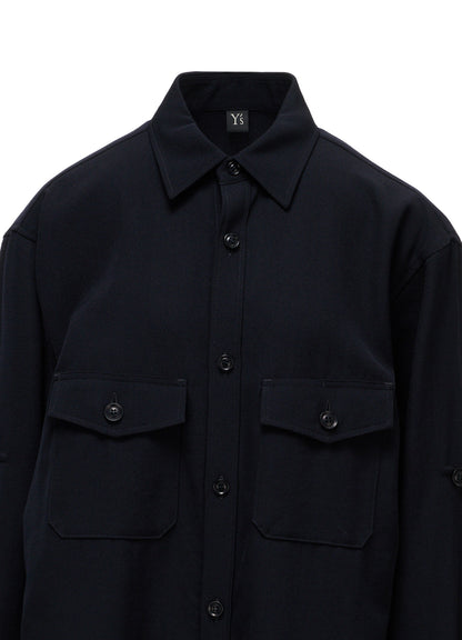 WOOL GABARDINE MILITARY SHIRT
