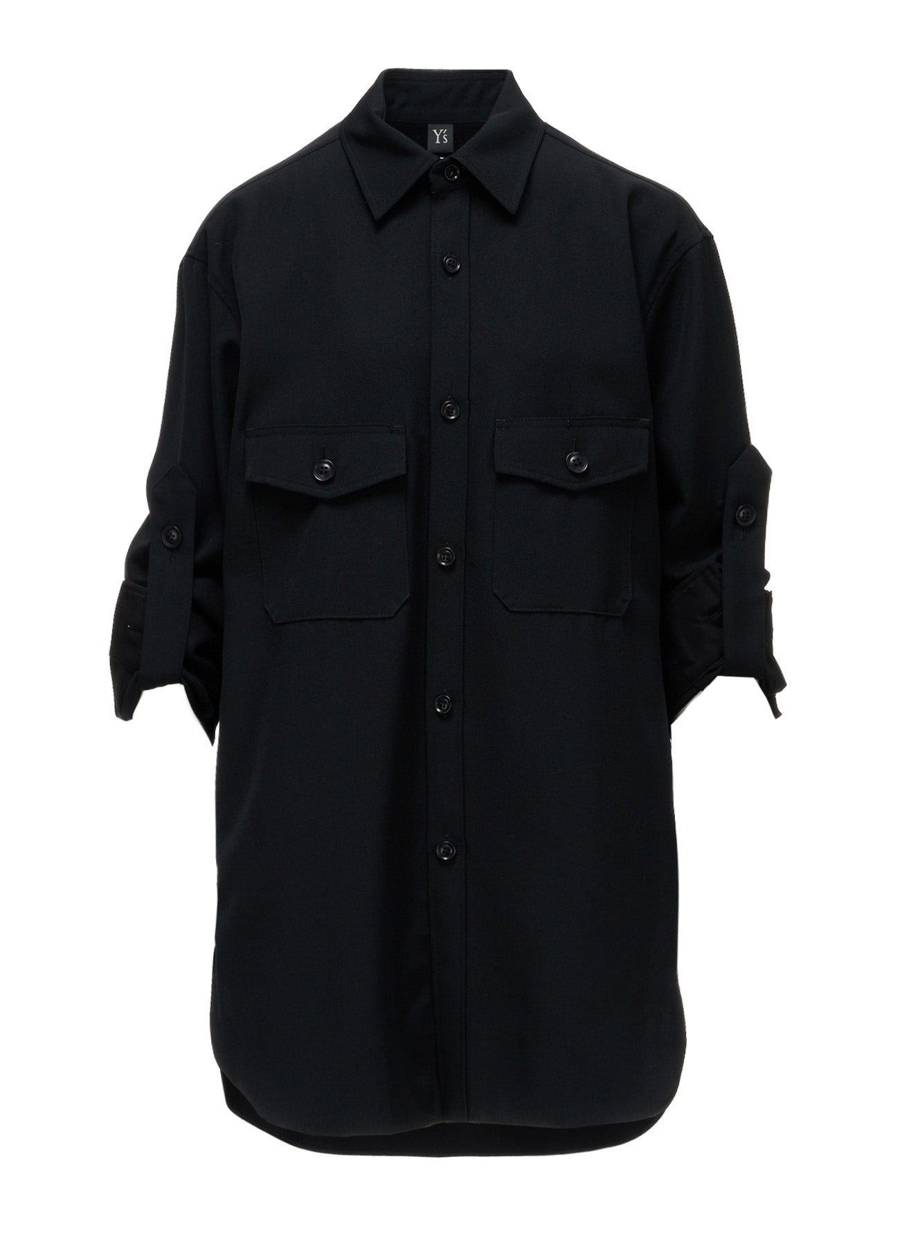 WOOL GABARDINE MILITARY SHIRT