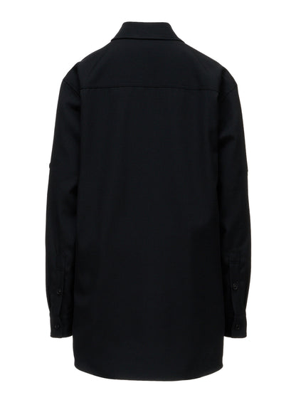 WOOL GABARDINE MILITARY SHIRT