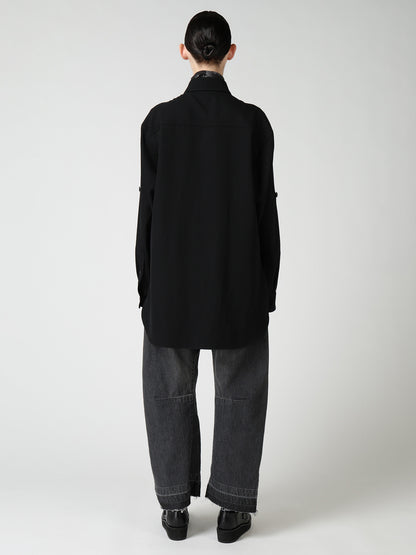WOOL GABARDINE MILITARY SHIRT