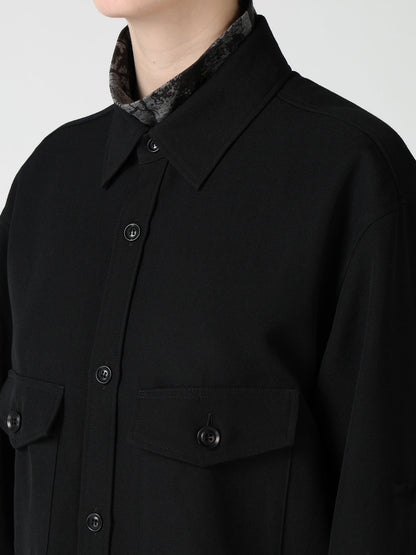 WOOL GABARDINE MILITARY SHIRT