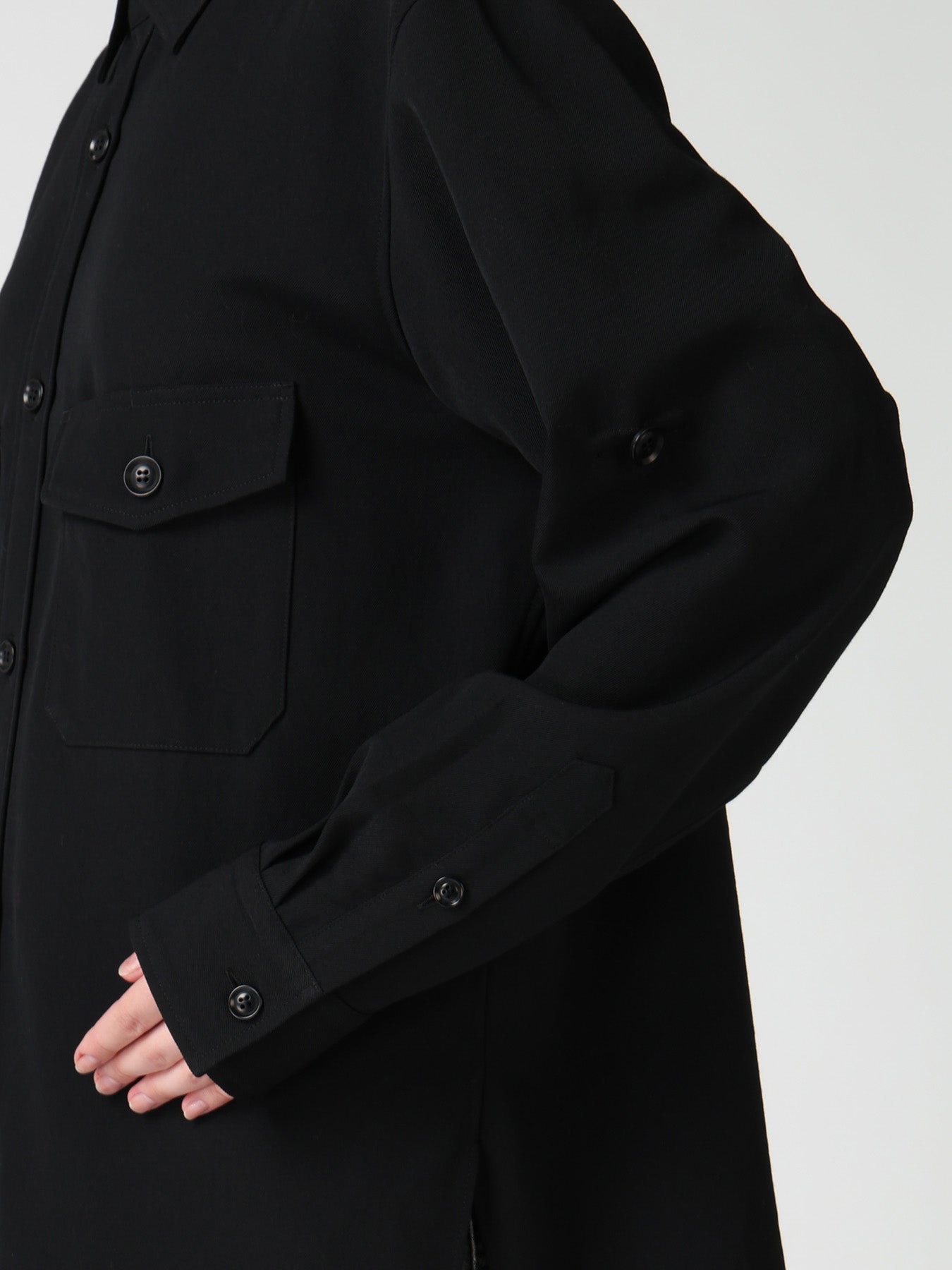 WOOL GABARDINE MILITARY SHIRT