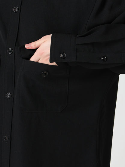 WOOL GABARDINE MILITARY SHIRT