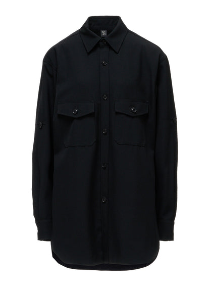 WOOL GABARDINE MILITARY SHIRT