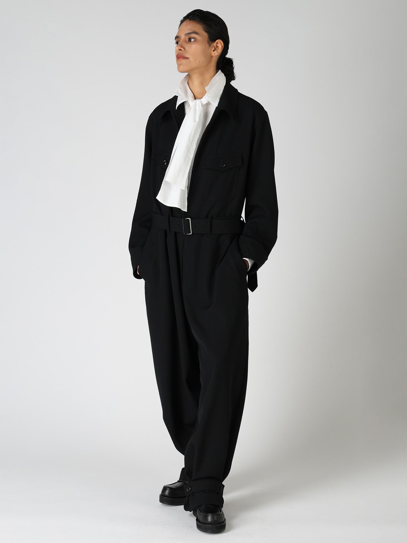 100/2 COTTON BROAD BOW COLLAR SHIRT