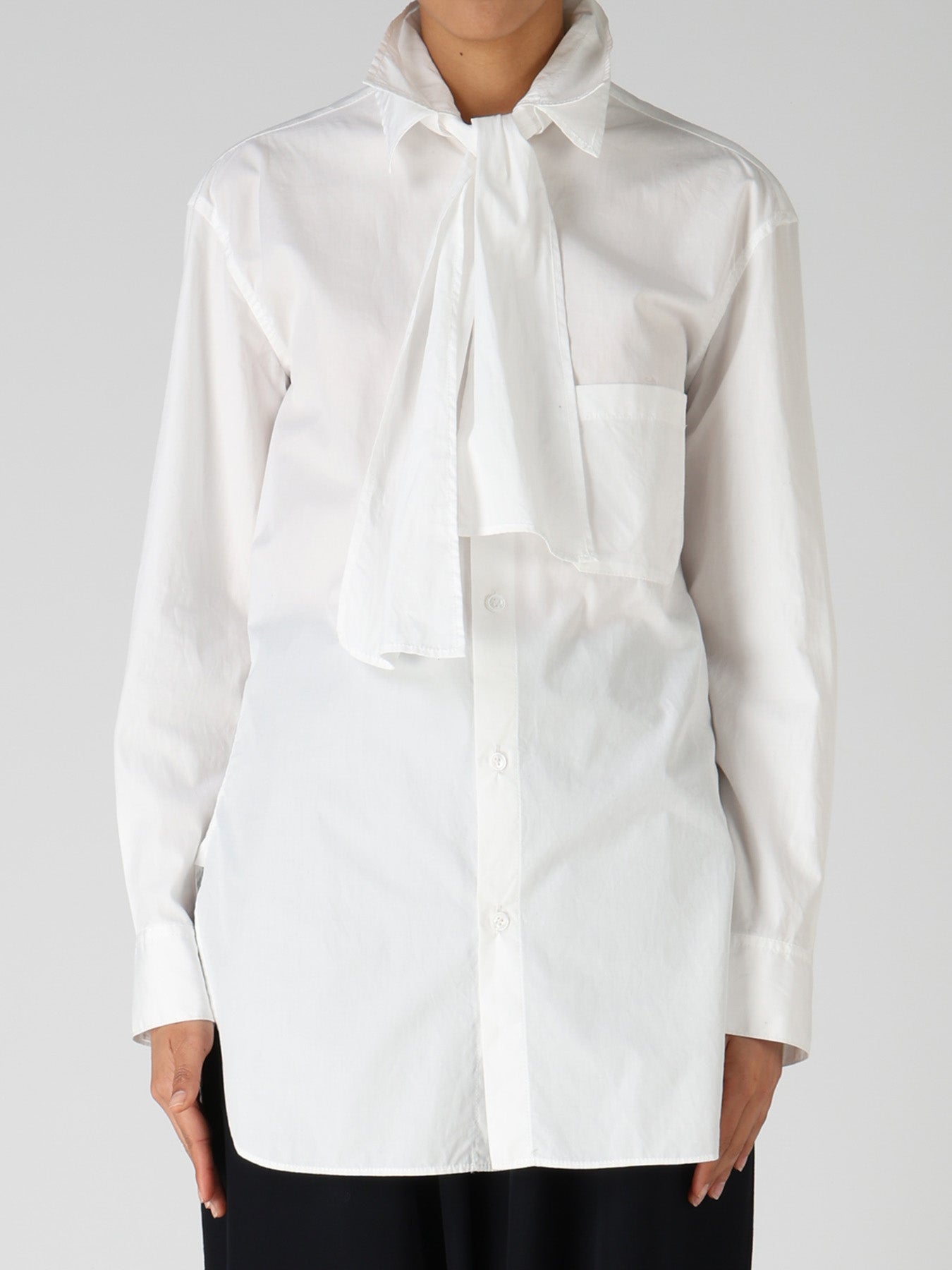 100/2 COTTON BROAD BOW COLLAR SHIRT