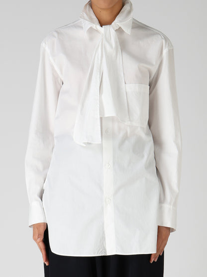 100/2 COTTON BROAD BOW COLLAR SHIRT