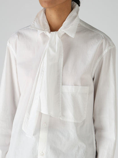 100/2 COTTON BROAD BOW COLLAR SHIRT